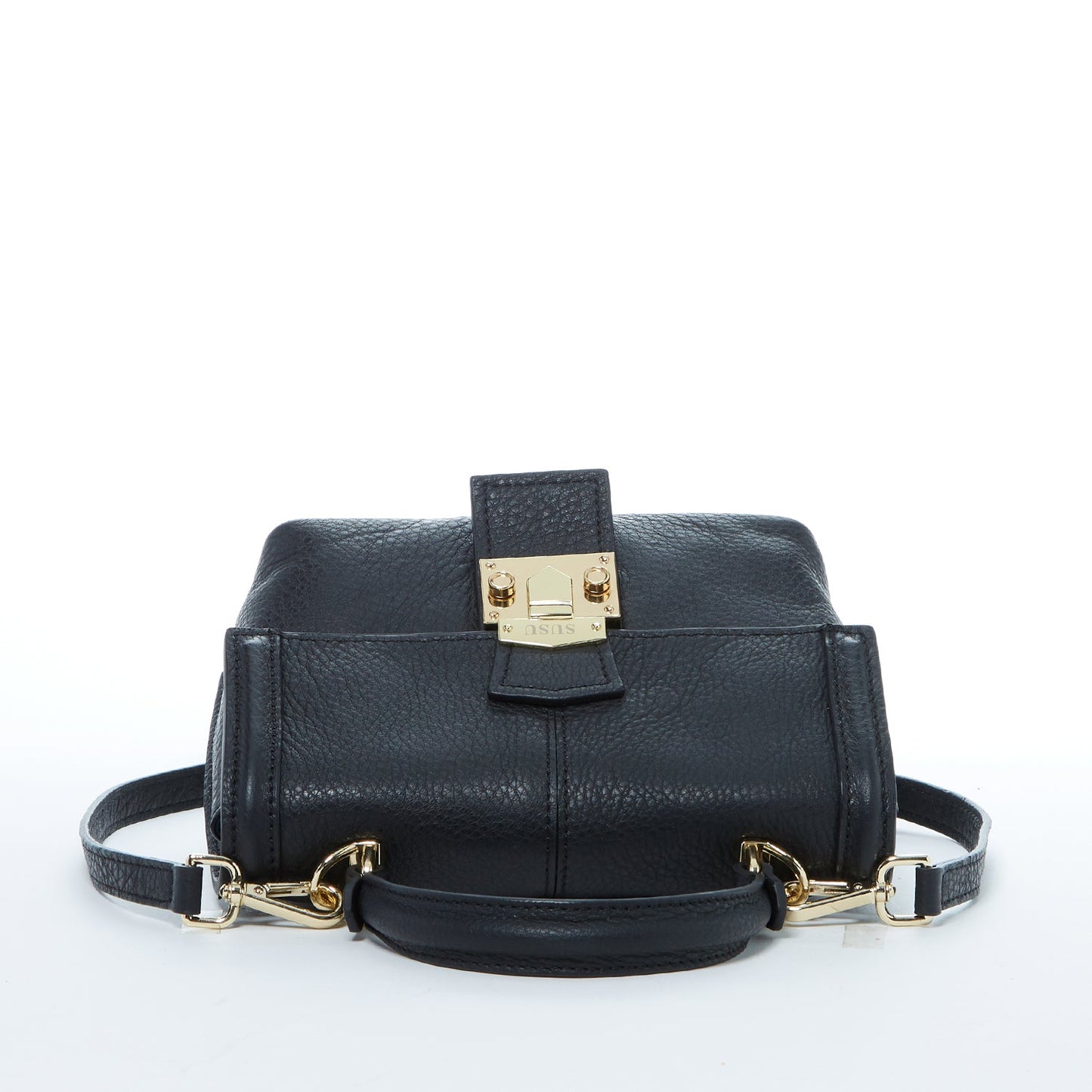 SUSU Leather Backpack for Women Convertible Crossbody Bag Black Purse
