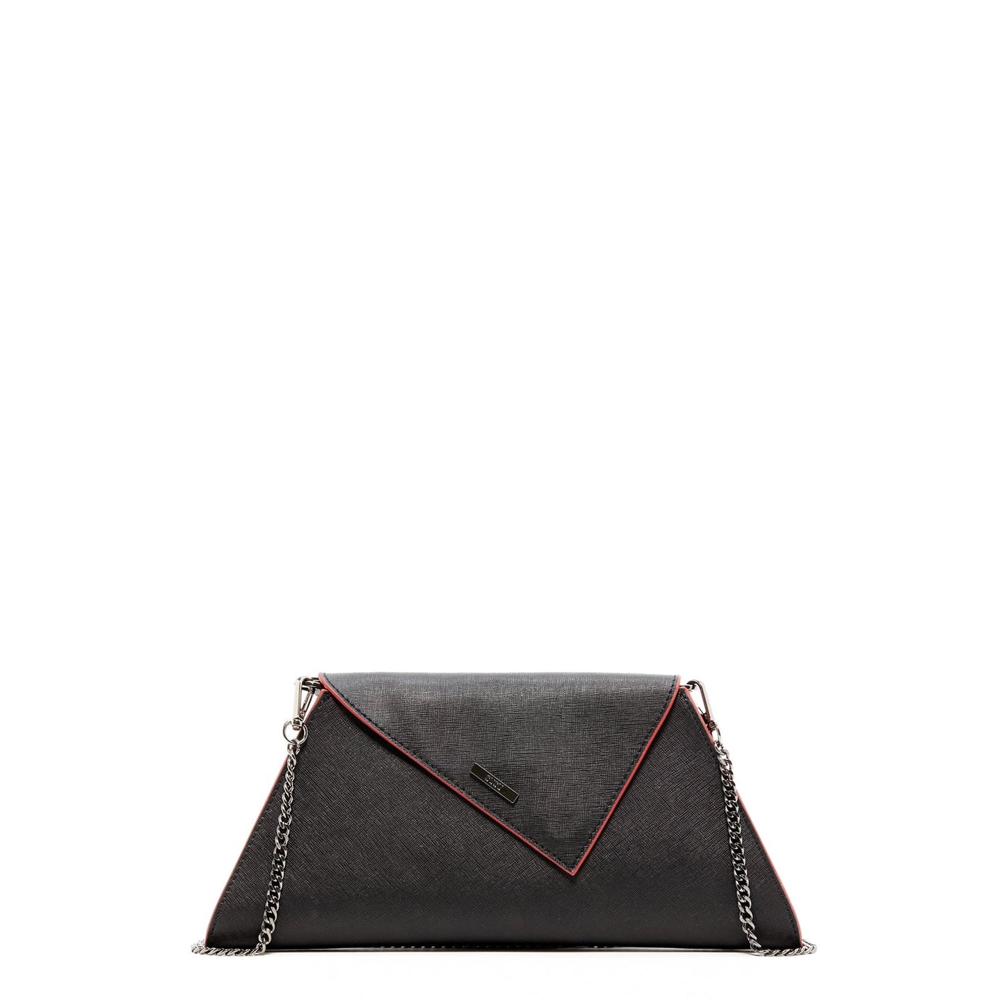 SUSU Black Leather Clutch Bag Unique Evening Purse Women's Handbag