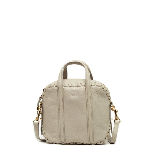 SUSU Leather Crossbody Bag Medium Size Women's Handbag Grayish Beige Purse