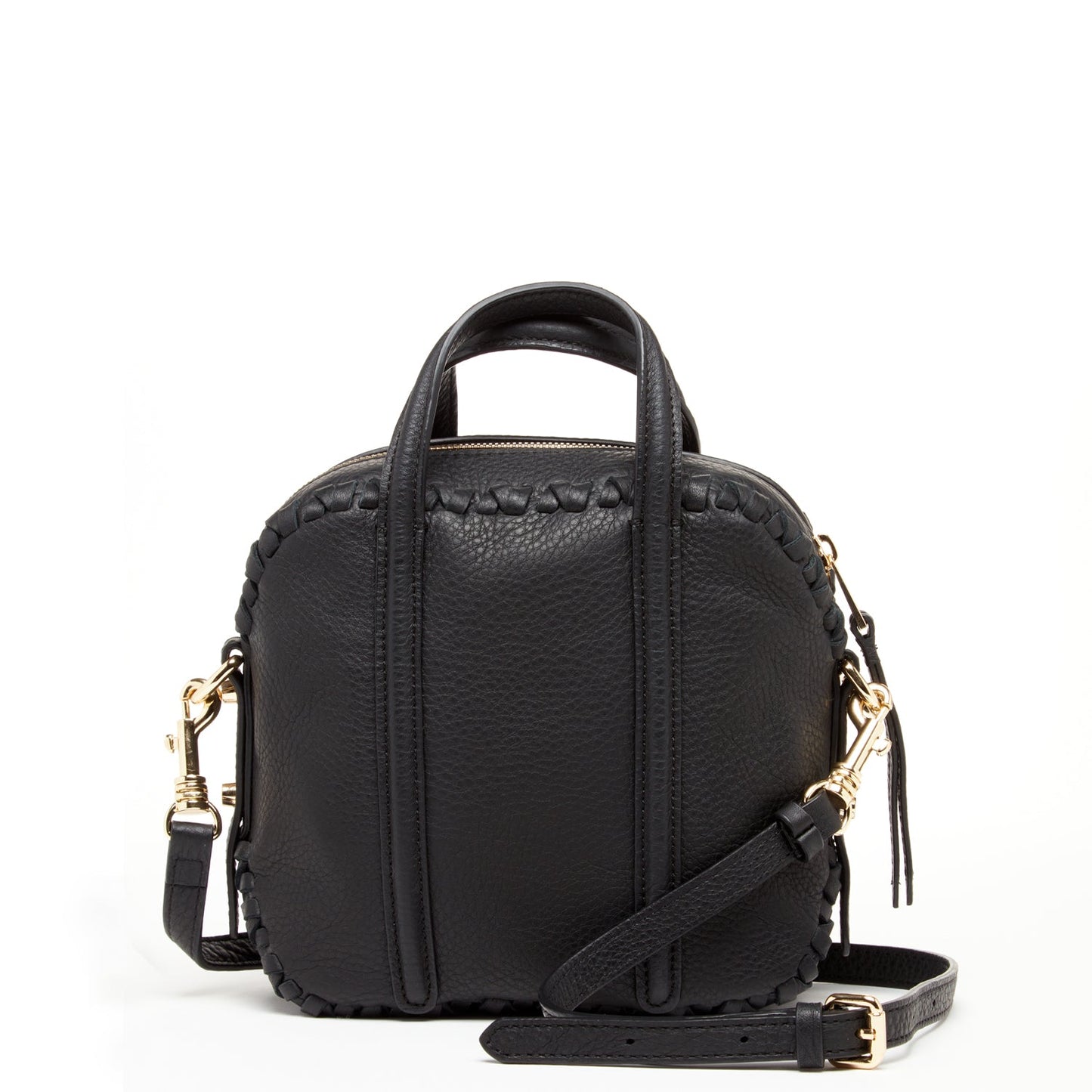 SUSU Black Purse Leather Crossbody Bag Medium Size Women's Handbag
