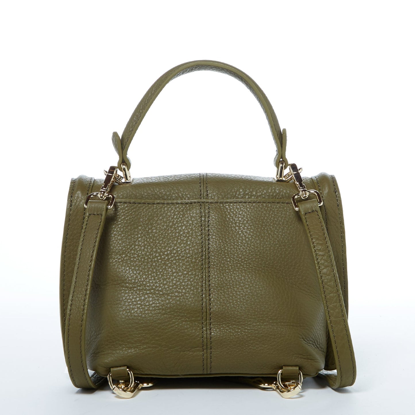 SUSU Leather Backpack for Women Convertible Crossbody Bag Olive Green Purse